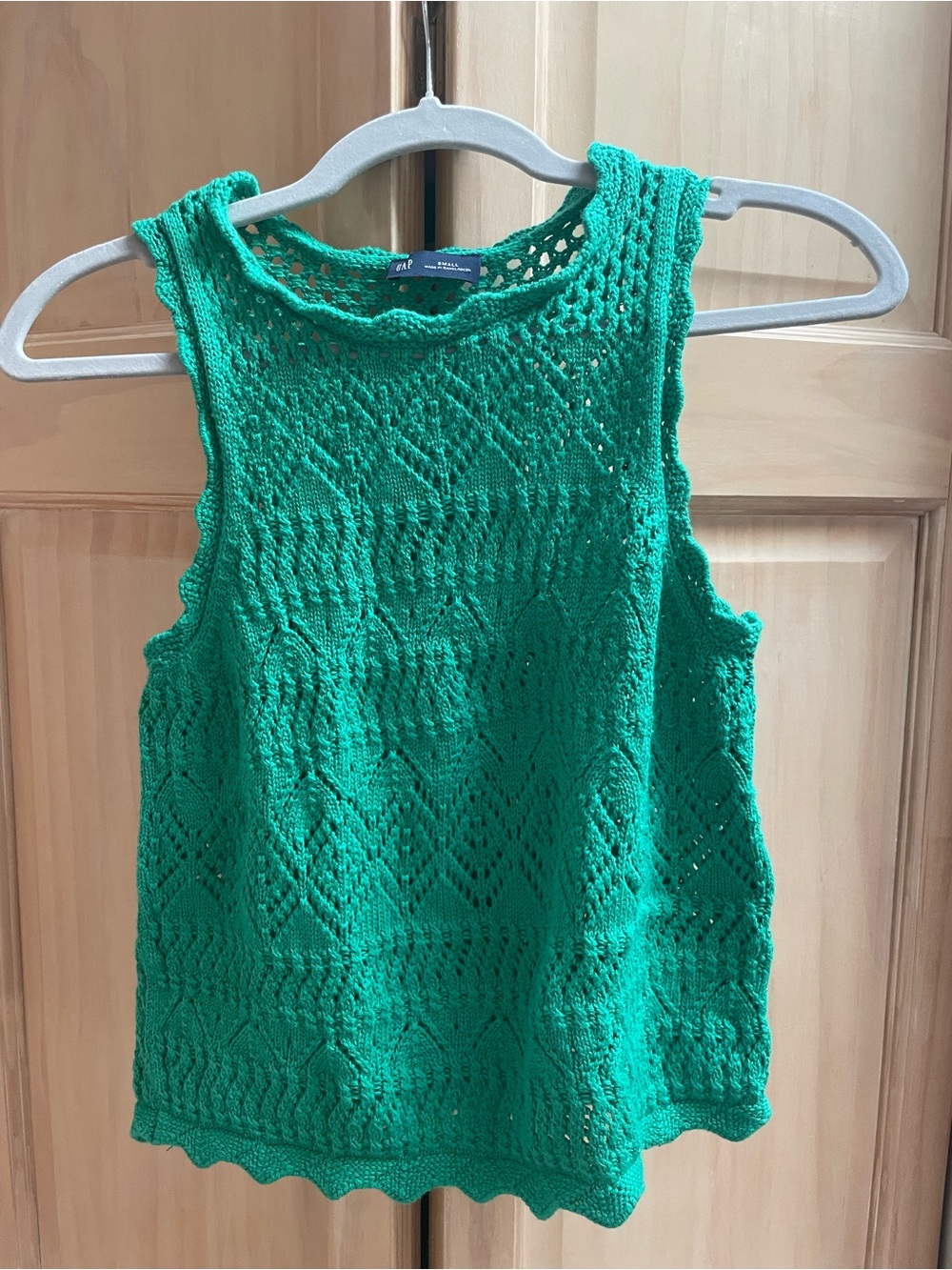 GAP Green Crochet Knit Sleeveless Top